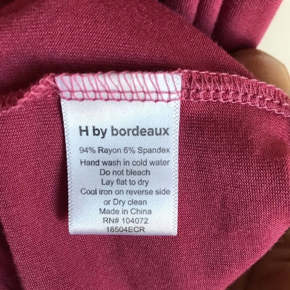 H by Bordeaux Pink Top VNeck Ruching NWTS - Picture 6 of 6
